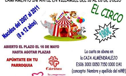 Abierto el plazo de las actividades campamentales del arciprestazgo de Caritas de Coria.