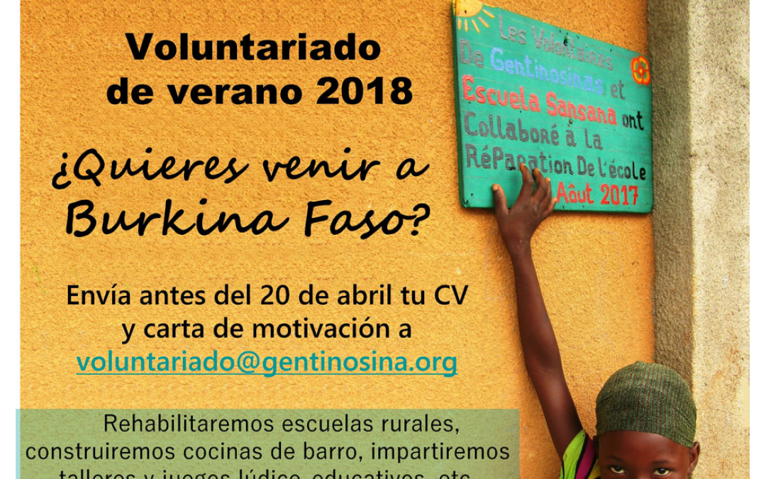 Voluntariado en Burkina Faso, Verano de 2018