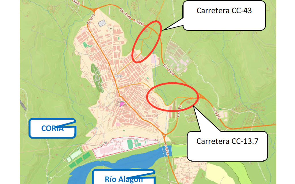 La Diputación de Cáceres invierte 1 millón de euros en Coria para la mejora de accesos a la ciudad