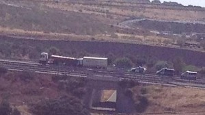 Una colisión entre dos camiones en la A-66 a la altura de Cañaveral (Cáceres) acarrea varios heridos