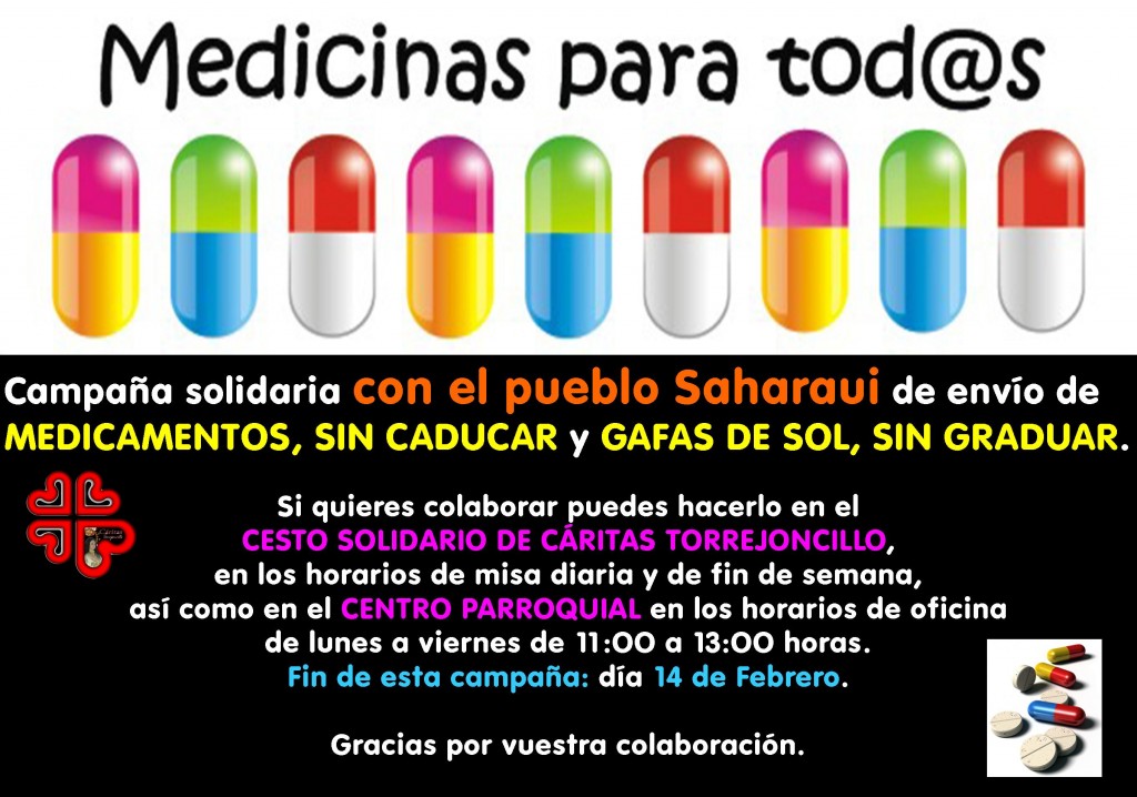 recogida de gafas de sol y medicamentos