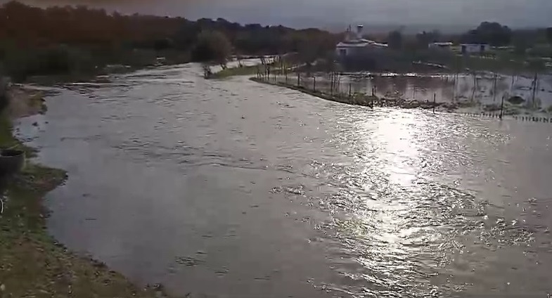 Arroyos desbordados por la lluvia caída esta noche (Contiene Videos)