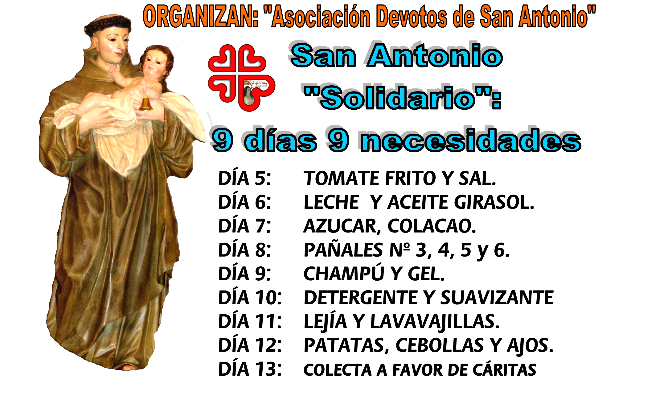 “San Antonio Solidario, 9 días, 9 necesidades”