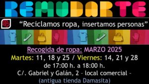 Caritas parroquial Torrejoncillo iniciara campaña de recogida de ropa para Remudarte en el mes Marzo