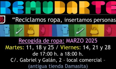 Caritas parroquial Torrejoncillo iniciara campaña de recogida de ropa para Remudarte en el mes Marzo