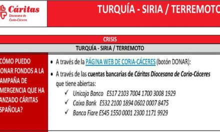 Cáritas Torrejoncillo con Turquía y Siria.